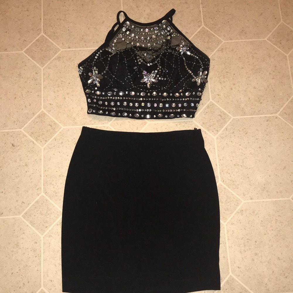 Two piece homecoming, winter formal, or prom dress